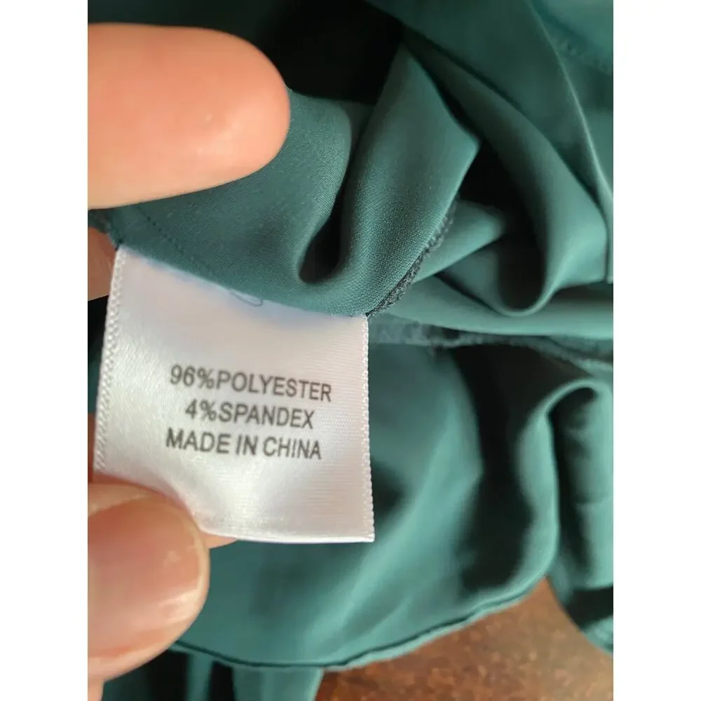 Birdy Grey Robe Dress Ruffle Detail Waist Tie Emerald Green Size M / L
